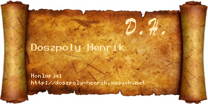 Doszpoly Henrik névjegykártya