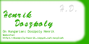 henrik doszpoly business card
